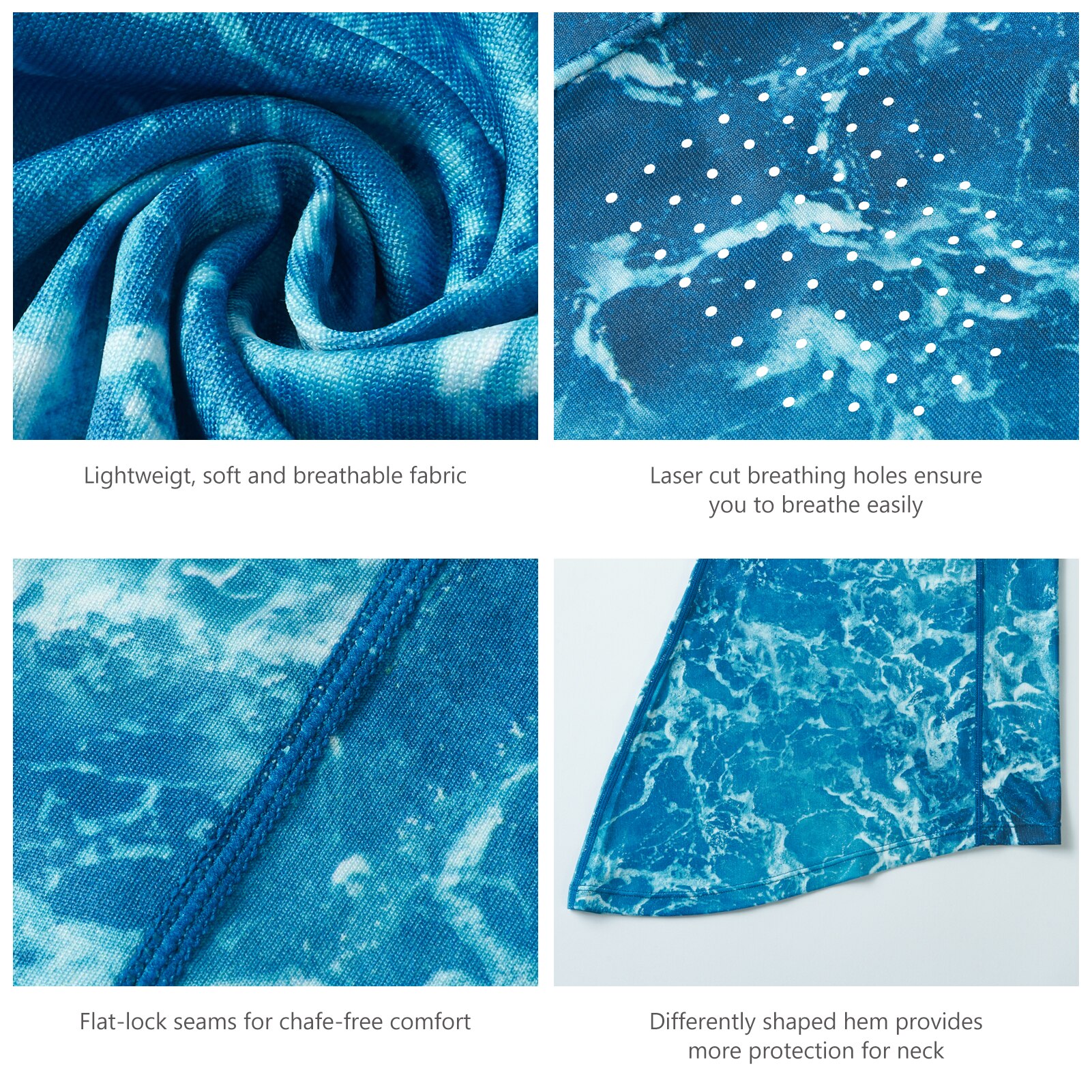 Bassdash Fishing Face Covering Sun Protection Cycling Neck Gaiter With Holes UPF50+