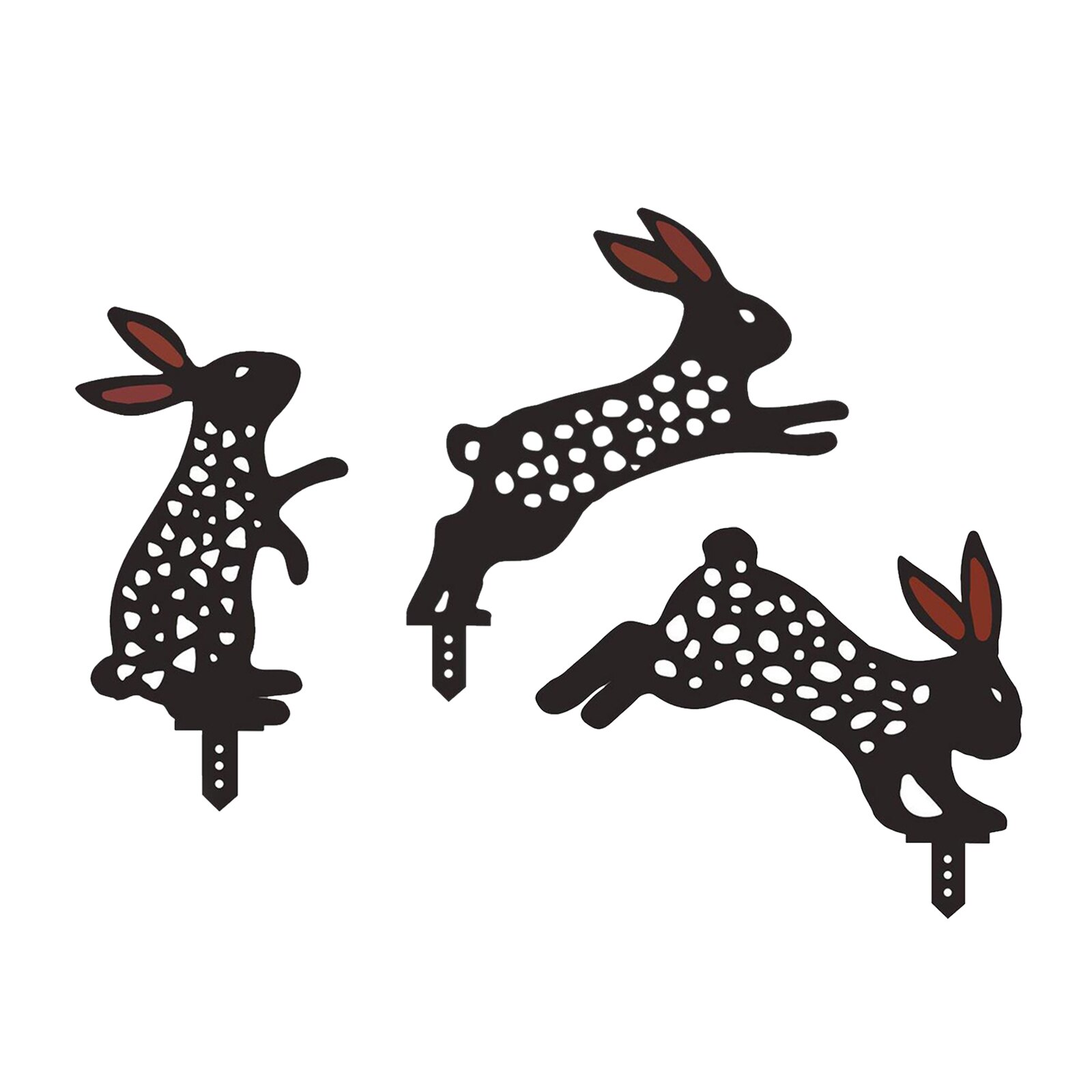 Rabbit Garden Art Bunny Silhouette Stake Black Bunny Rabbit Garden Stake Yard Art for Lawn Outdoor Patio Home