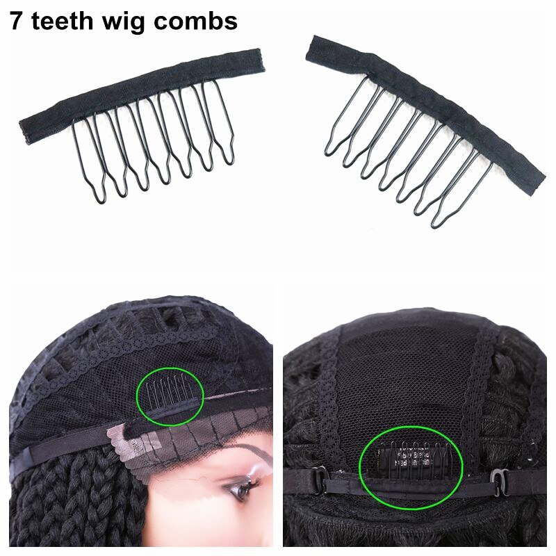 40 Pieces 7-teeth Durable Black Comb Clips For Hair Extensions Small Wig Combs Clips For Wig Caps