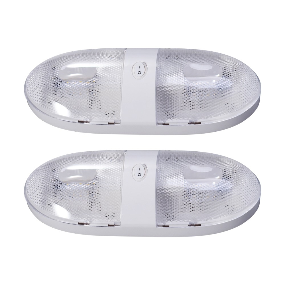 ANYPOWK Led-verlichting 12 V voor camper met aan/uit-schakelaar, 5 W, daglicht, 500 lm, binnenverlichting voor camper, bestelwagen, aanhanger, boot, 2 stuks