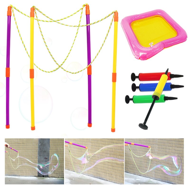 Long Bubble Rope Outdoor Sword Shape Bubble Wand Toy Kids Toys Bubble Maker Rainbow World Bubble Foldable Swing Outdoor Play Set