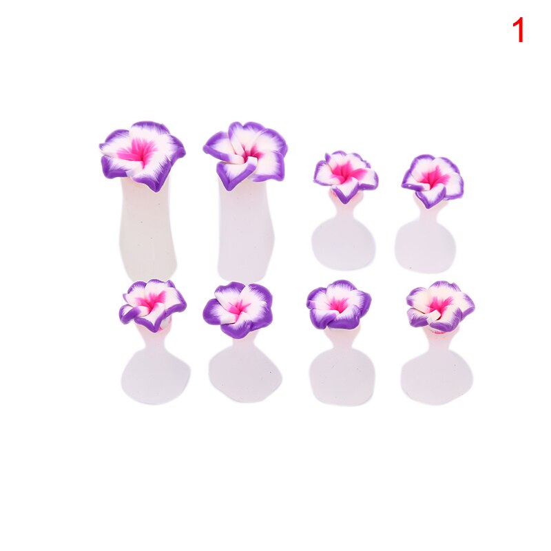 8 stk/sett tå silikon separator pedikyr blomst vanndråpe separator negle fotpleie verktøy nail art verktøy: Mørkeblå