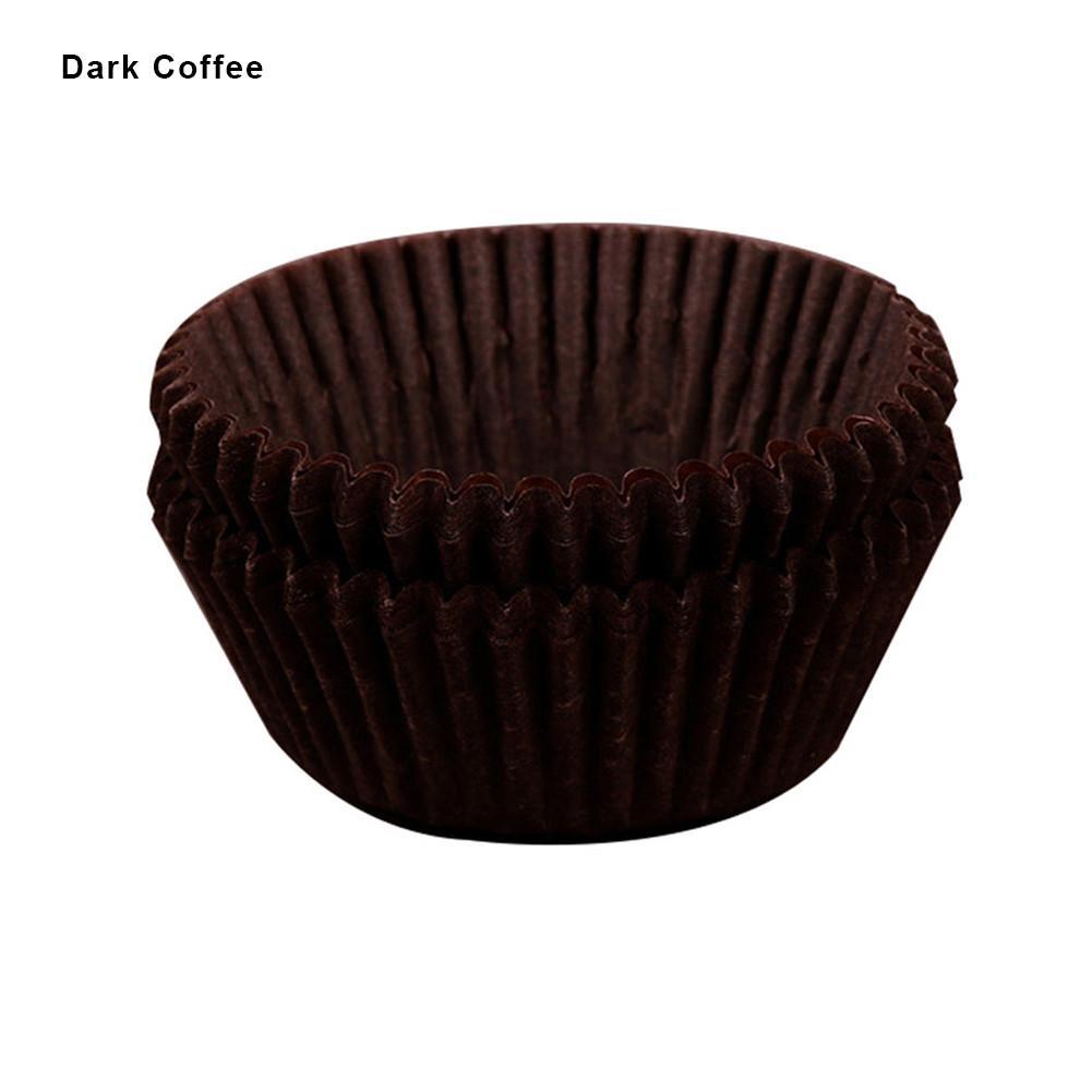 Waasoscon 100 stuks/pak thuis keuken bakgerei taartgereedschap mini papieren cupcakevorm bruiloftspapier muffinvormpjes bakvormpjes: Donkere koffie