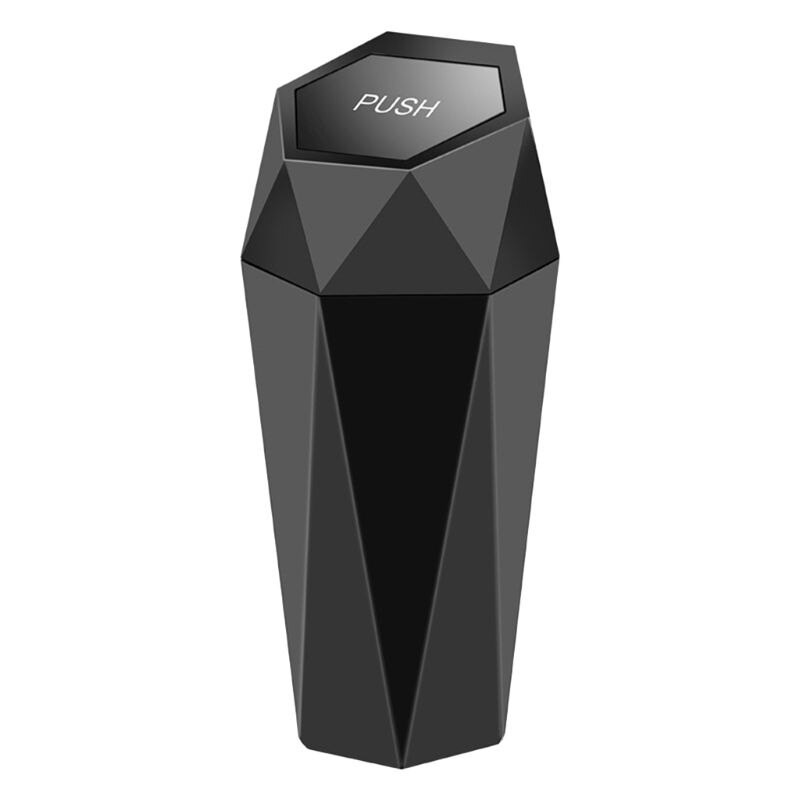 Car Rubbish Bin Eco-friendly Plastic Auto Trash Can Truck Garbage Storage Holder: Black