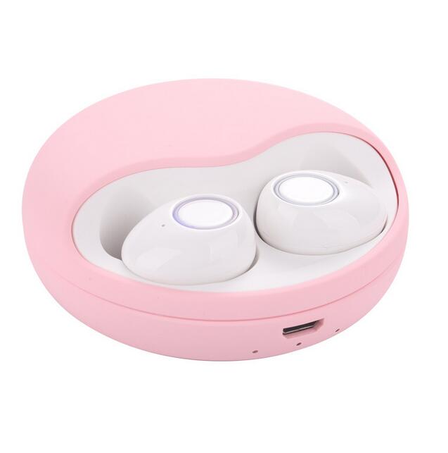 Drahtlose Kopfhörer Bluetooth 5,0 TWS 3D Stereo Sound Ohrhörer Auto Verbinden Hände frei Anruf Mini Bass Kopfhörer: Pink-White