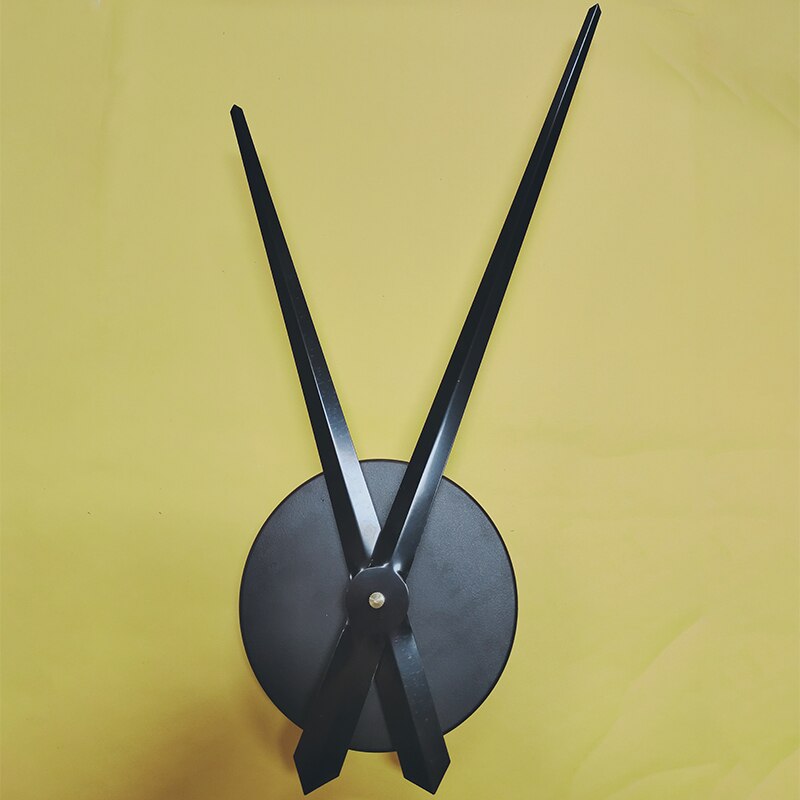 Conjunto de reloj de pared DIY para decoración del hogar, accesorios de repuesto para manos y funda de acero inoxidable, gran movimiento de: Black