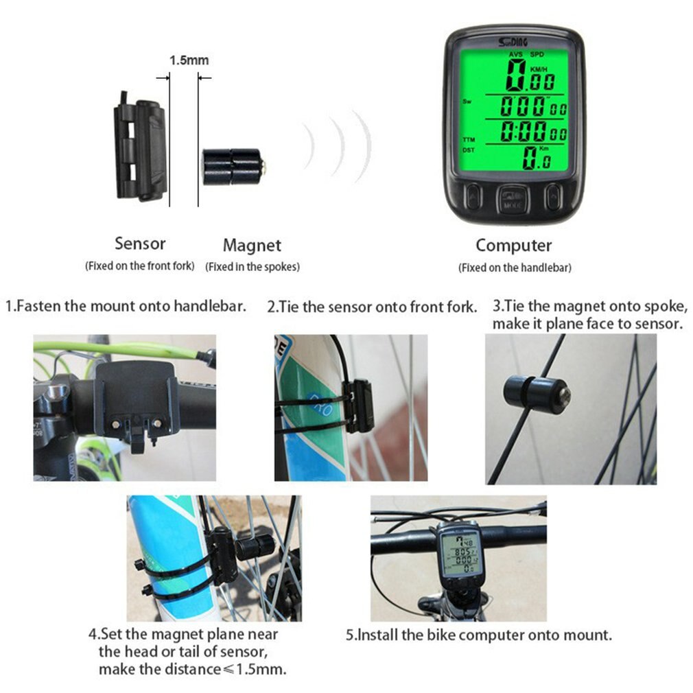 SD-546C bicycle code Stopwatch ABS Odometer Sports chronograph Electronic stopwatch Backlight function Running Cycling
