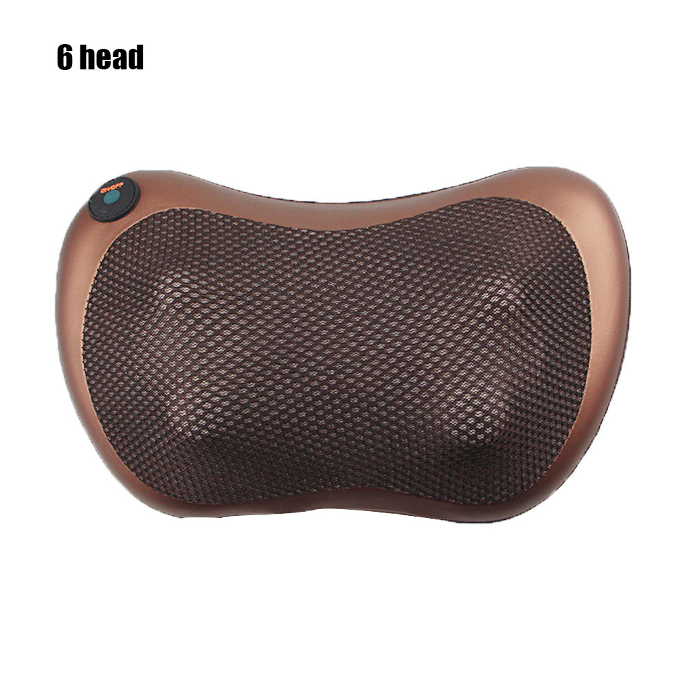 Electric Massage Pillow 8D Head Infrared Heating Neck Massager Home Car Multifunctional Shiatsu Massage Relaxation Body Machine: 6 head
