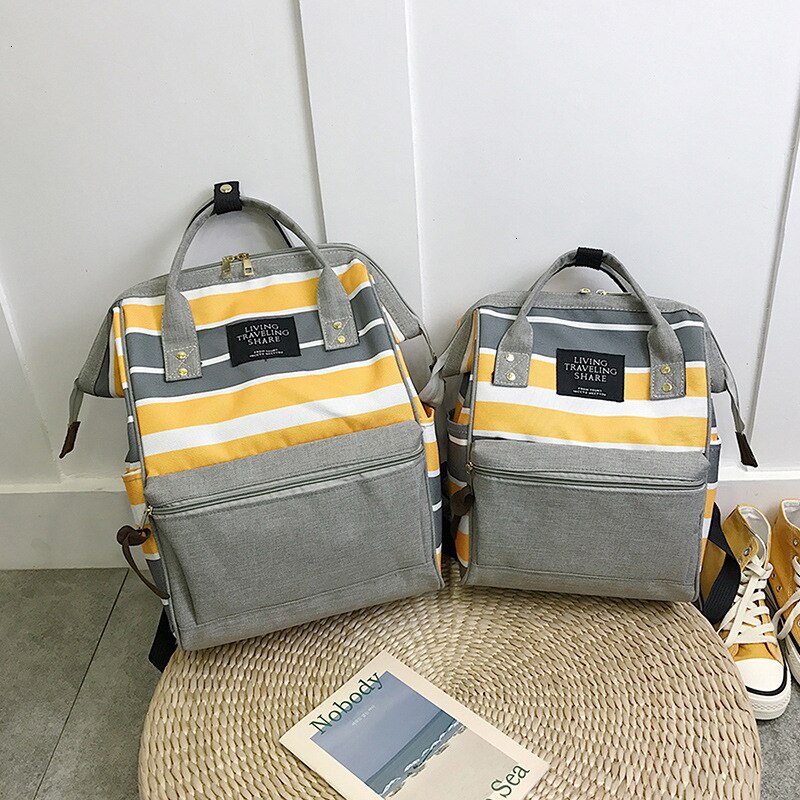koreanische Mädchen Leinwand Rucksack Schul Frauen Schule Mädchen Reisetaschen Für Teenager Mochila Feminina Escolar Bagpack: small Yellow