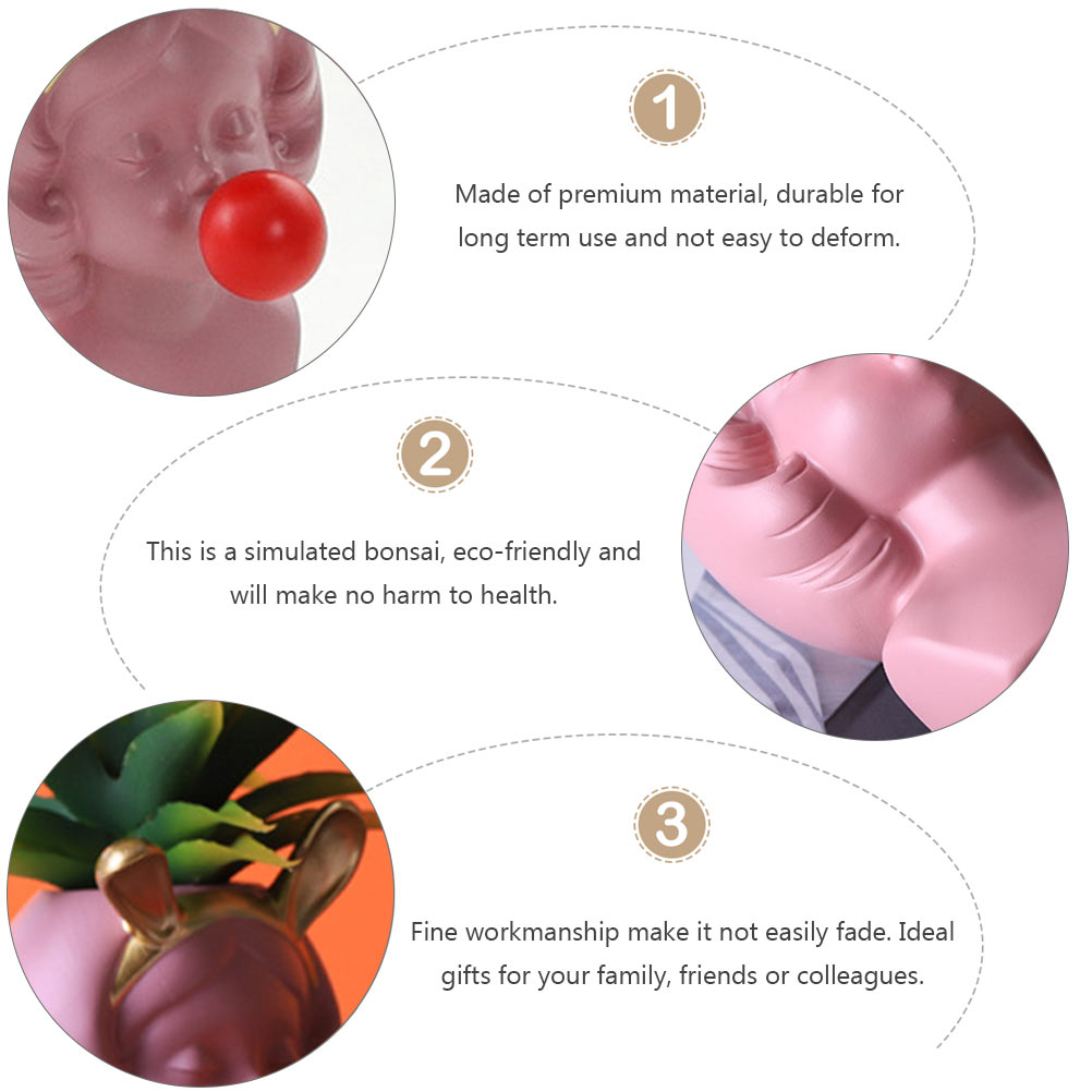 1pc Flowerpot Decor Resin Flower Pot Potted Table Ornaments Home Decor