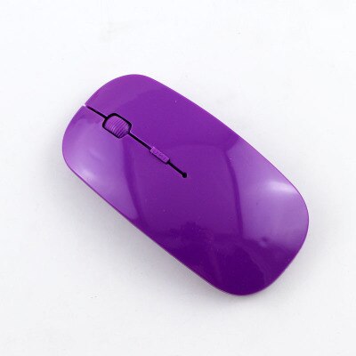Draadloze muis kantoor computermuis draagbare slanke muis 1600 dpi 2.4g ontvanger laptopmuis gemakkelijk mee te nemen optische muis: Paars