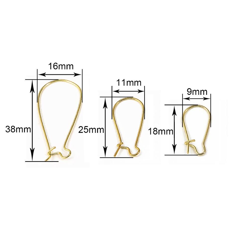 100 pz/lotto 9x1 8mm/11x2 5mm/16x38 millimetri di Bronzo/Oro/Argento Placcato orecchino ganci Dell&#39;orecchino Fili Dell&#39;orecchio di Risultati Dei Monili di DIY Che Fanno