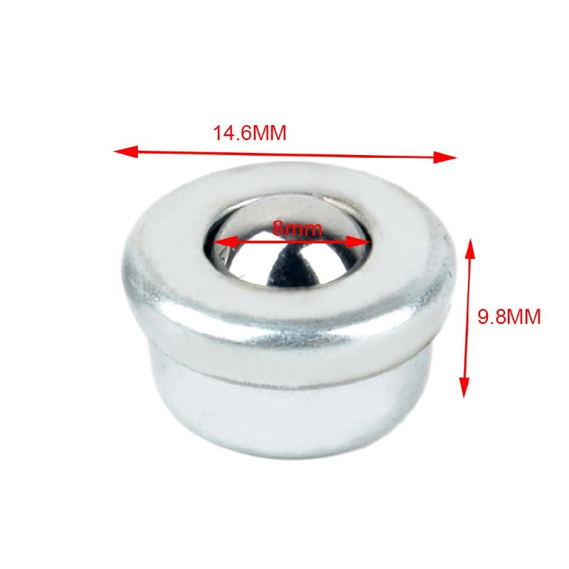10Pcs 8mm Steel Conveyor Ball Sliver Transfer Bearing Unit Roller Wheels Small Flat Round Eye Conveying Ball