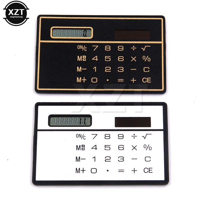 1 STUKS mini Slim Credit Card Solar Power Pocket 8 cijfers Zonne-energie Calculator Kleine Reizen Compacte draagbare