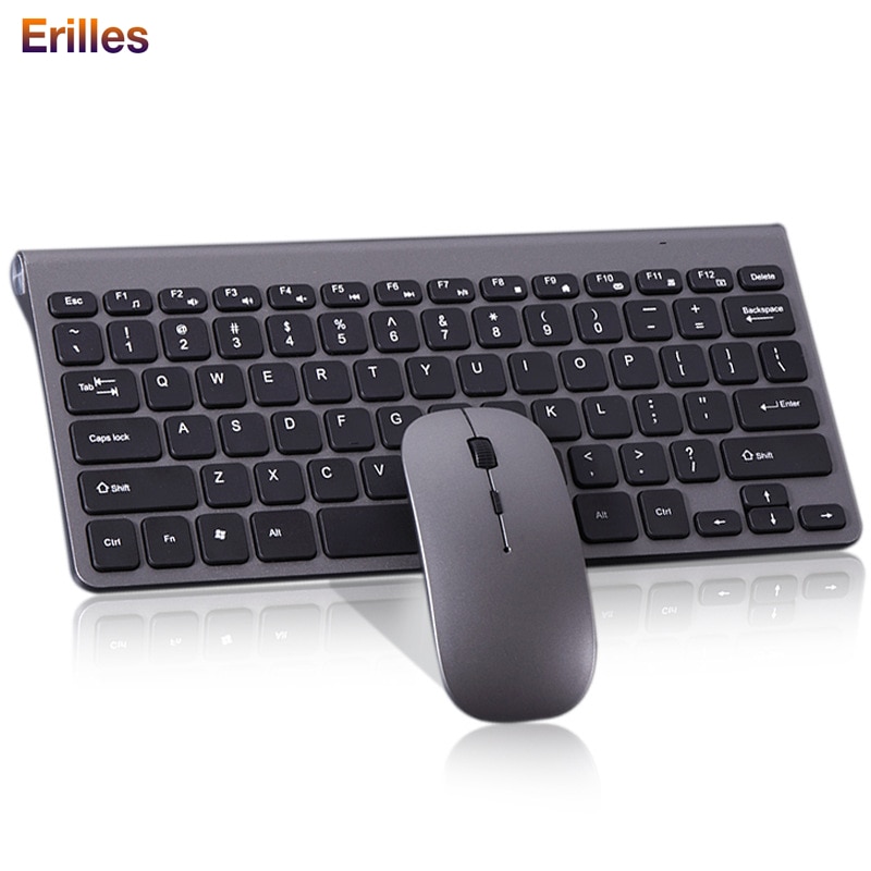 Ultra-Thin Portable Wireless Keyboard and Mouse Combo 78 Keys Noiseless 2.4G Keyboard Mouse for Mac/Dell/Lenovo Win XP/10 TV Box