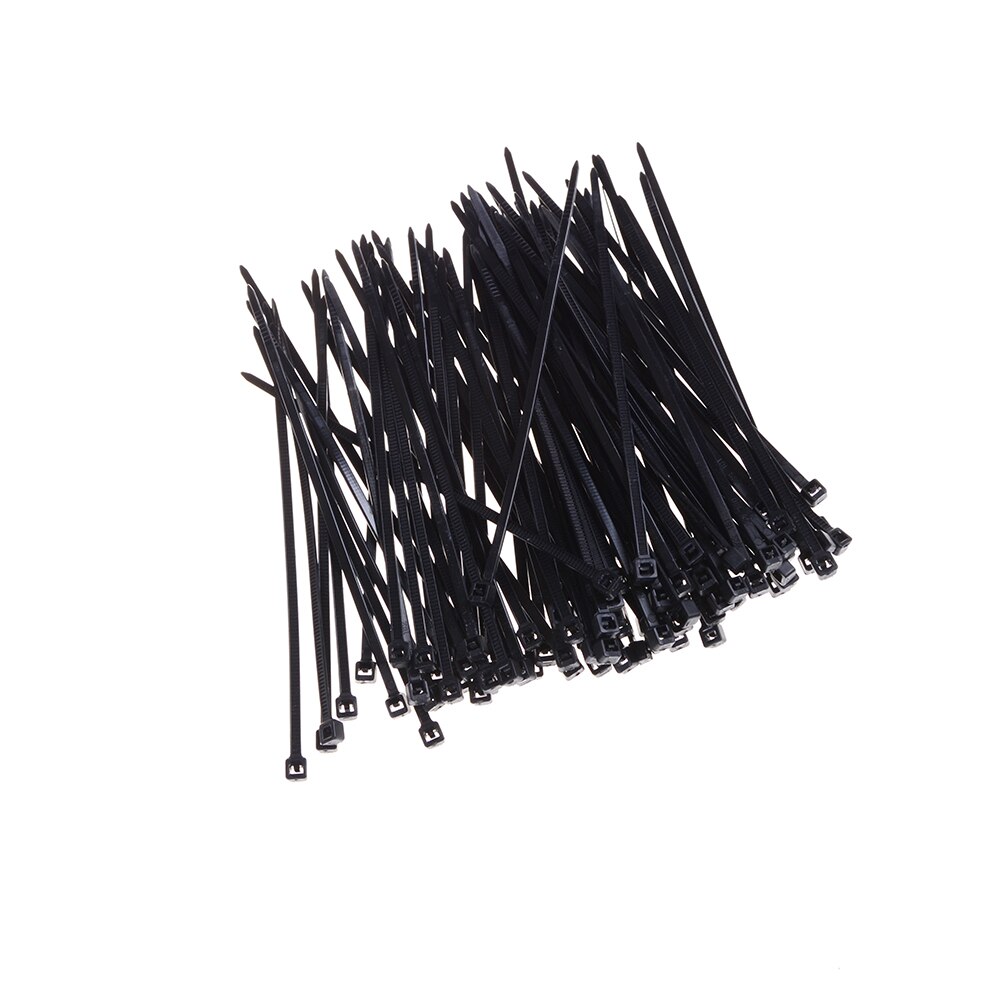 100 Pcs 3x100mm Self-Locking Plastic Nylon Wire Cable Zip Ties Black Cable Ties Fasten Loop Cable Various specifications: Black