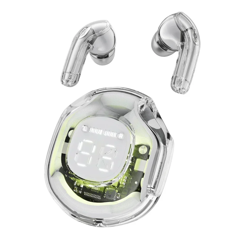 T8 TWS Wireless Earphone Bluetooth 5.3 Headphones Sport Gaming Headsets Noise Reduction Earbuds: WHITE