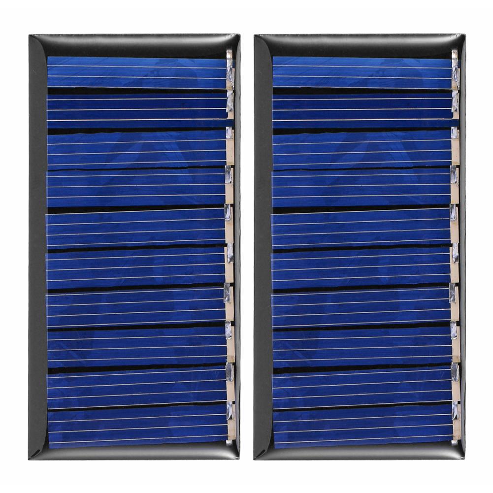 1/2pcs Mini PET Solar Panel 5V 60mA Sun Cell Polycrystalline Solar Cell Photovoltaic Panel For 3.6V Battery Charger DIY Toy LED: 2 pcs 50mA 5V