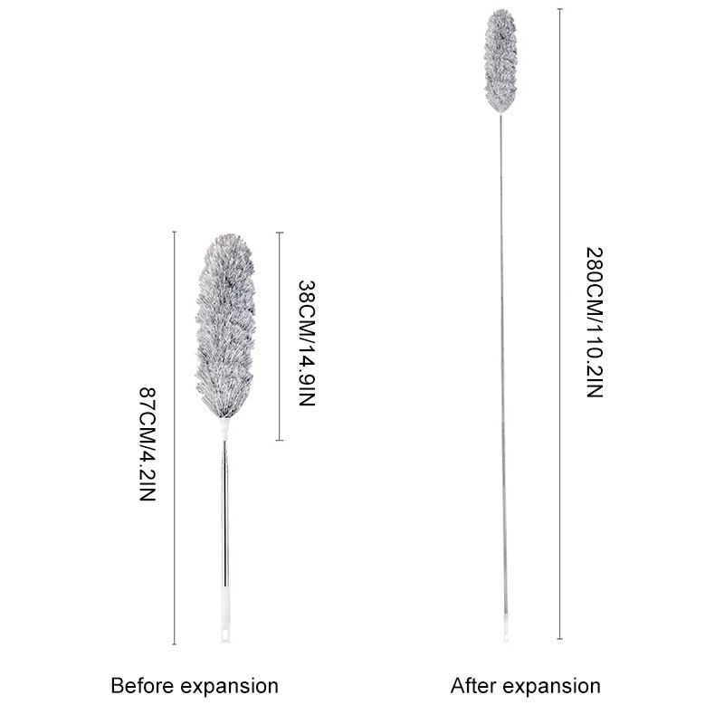 Telescopic Feather Duster Multipurpose Reusable Ceiling Furniture Cleaning Tool for Home Car Office UD88