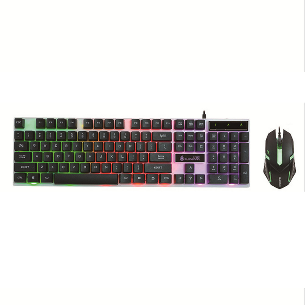 35@ Mechanical Keyboard Led Rainbow Color Backlight Adjustable Gaming Game Usb Wired Keyboard Mouse Set Игровая Клавиатура