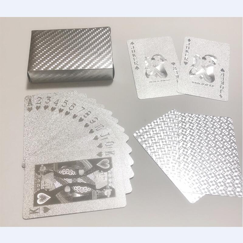 Goldene Spielkarten Set Wasserdichte Kunststoff PVC Schwarz Farbe Poker Karten Sets Magie Tricks Poker Kreative Box-verpackt 54 blätter/set: 06