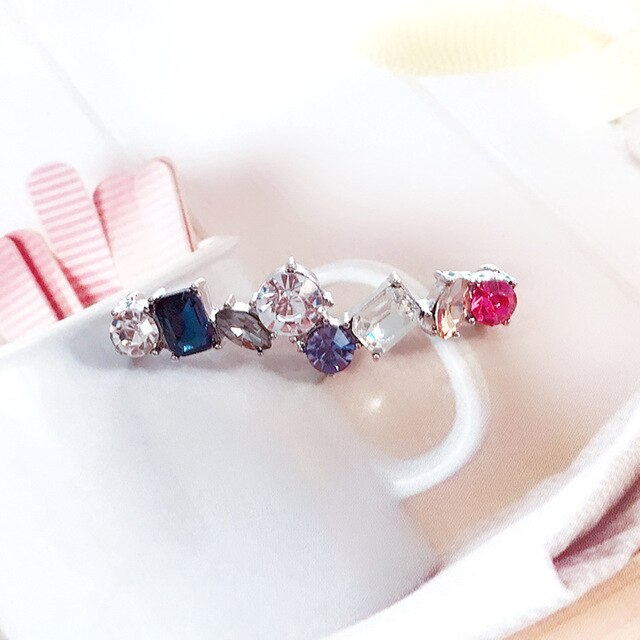 1pcs Decoration Laces Glitter Clip Shoe Accessories Women Shoes Decorative Lovely Shiny Clip Beads Charm Shoe Buckle Decoration: Silver-I