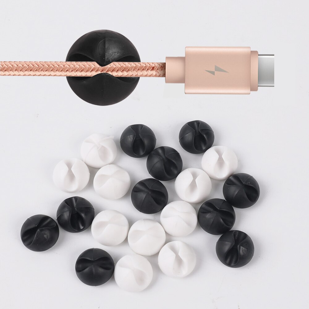 Cable Management Cord Organizer Kit Self Adhesive Cable Clips Cord Desk Wire Ties Fixer for TV PC Computer Headphone Line Holder