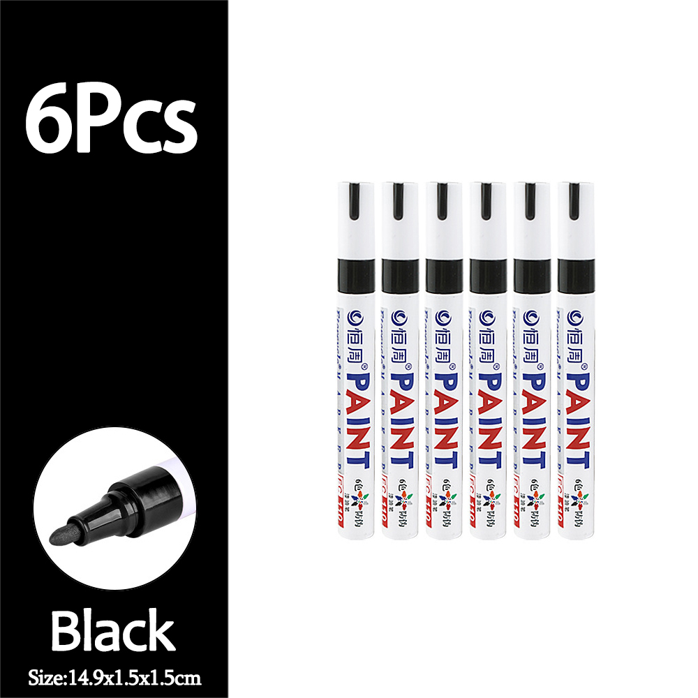 1/3/6/12 sztuk kolorowe znacznik robić farby permanentnej wodoodporne białe markery bieżnik opon gumowa farba robić tkanin metalowe pisaki robić malowania: Czerwony