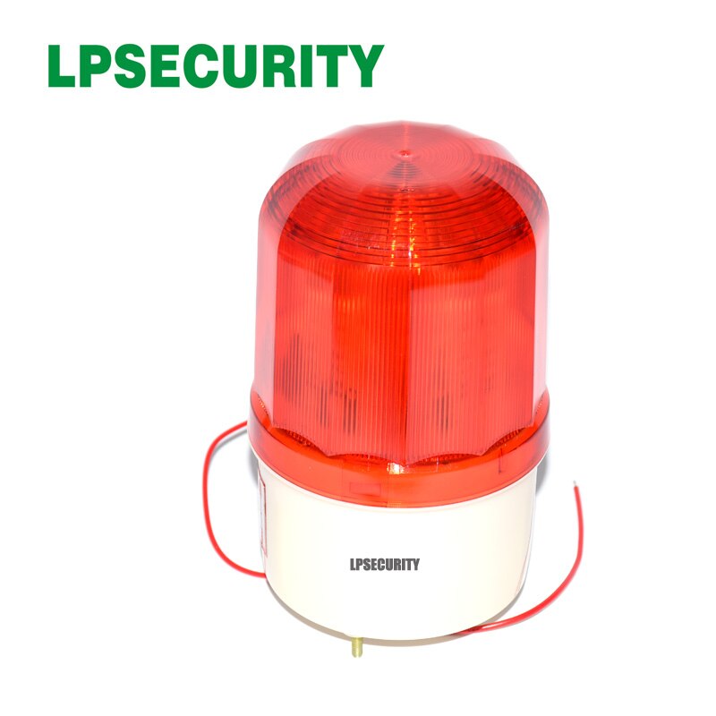 LPSECURITY waterproof outdoor LED lamp beacon red alarm flashing 90dB siren strobe for gsm home alarm system