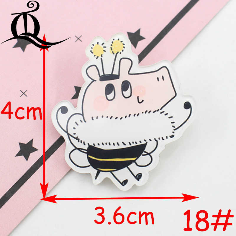 1 PC MIX mooie Wacky varken Cartoon Acryl Badges Kawaii Badge Pictogrammen op De Rugzak Badges voor Kleding Handtas Pin broche Z37: No18