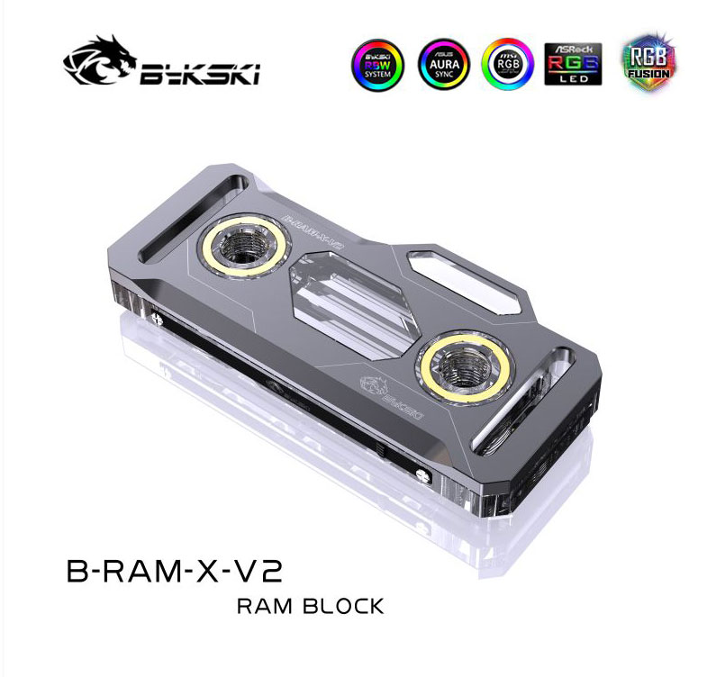 Bykski Ram Water Blok Rgb, Koperen Radiator + Aluminium Cover, Geheugen Liquid Cooler, 2/4 Kanalen, 5V/12V Sync, B-RAM-X-V2