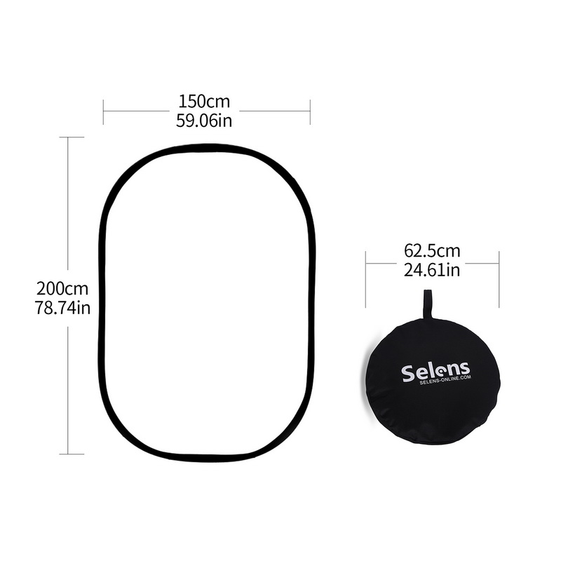 150X200CM plegable suave luz de foto y vídeo translúcido Oval Reflector difusor fotográfico Studio Panel con bolsa portátil