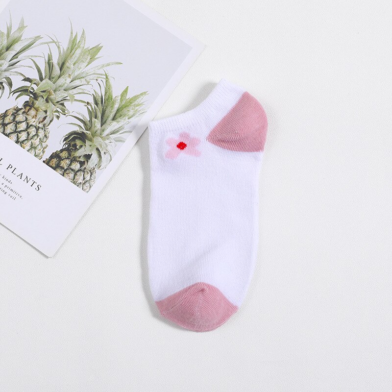 LJIQQ 5 pares kawayi bonito engraçado feliz menina socks primavera verão meias barco meias de alta qualidade: D