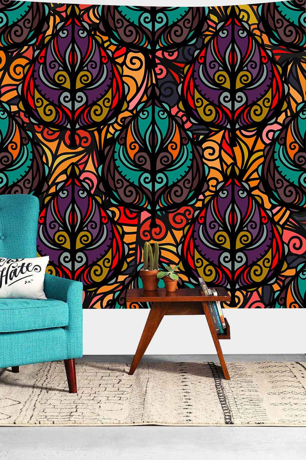 Simsant Mandala Tapestry Hippie Bohemian Galaxy Psychedelische Bloem Muur Opknoping Wandtapijten Voor Woonkamer Slaapkamer Home Decor: GT2TSILS227