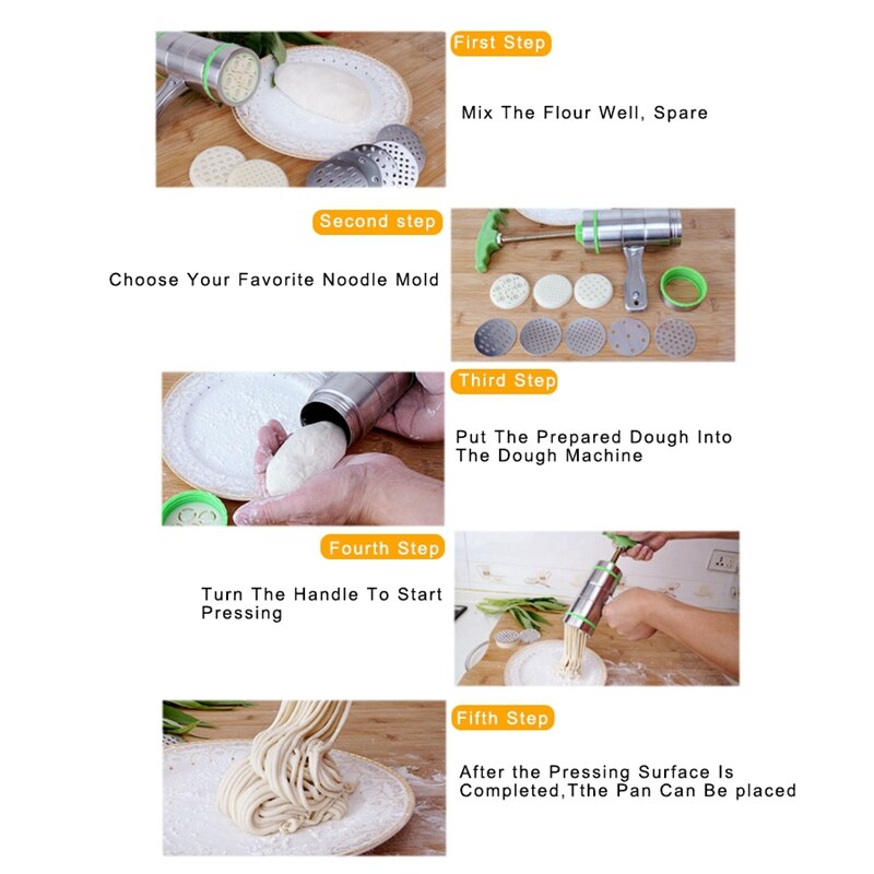 Manual Pasta Machine Kitchen Machine Noodle Cutting Machine with 7-Mode Spaetzle Tool