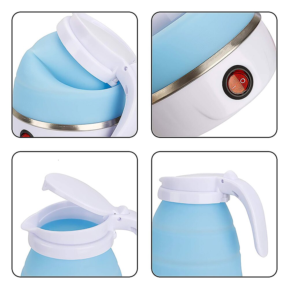 0.6 L Small Camping Kettle Foldable Electric Kettle With Stainless Steel Base Portable Kettle For Outdoor Cycling Camping Kettle
