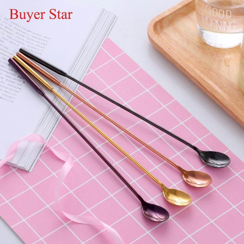 7 Color Cocktail Japanese Bar Spoon Long 304 Stainless Steel Spiral Pattern 12 Inch Bar Cocktail Shaker Wine Spoon Bar Tool