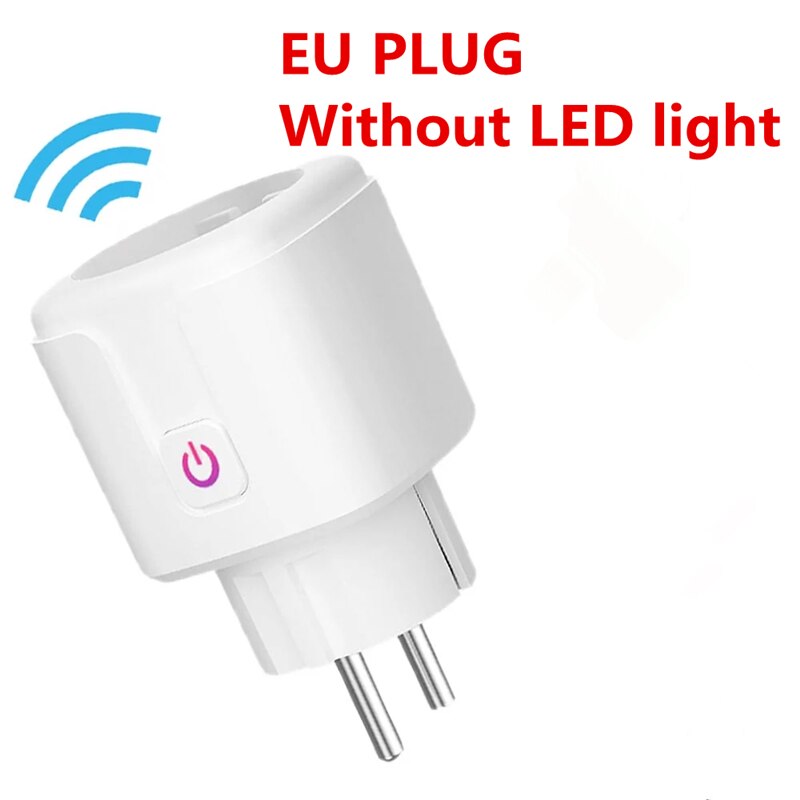 Wifi Smart Plug Outlet Draadloze Stopcontact Smart Leven Tuya App Afstandsbediening Werk Met Alexa Google Thuis Geen Hub nodig Eu: NO LED EU PLUG 16A