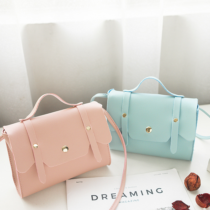 Spring Summer Pu Bag Women's Simple Portable Cross-Body Shoulder Bag Korean Version Square Sling Bag