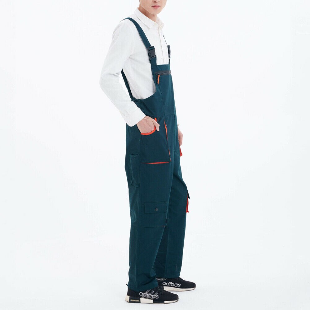 Men Women Bib Overalls Work Clothing Protective Coverall Repairman Strap Jumpsuits Work Uniforms Sleeveless Coveralls: Green / 4XL