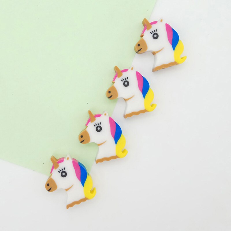 4 st/lot kawaii mini djur modifiera suddgummin tecknad unicorn penna suddgummi för barn leksaker kontor skolpapper