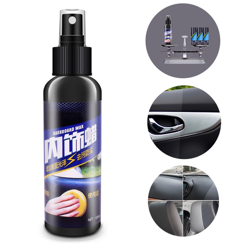 120ml Dashboard Cleaner Plastic Parts Retreading Agent Wax Instrument Reducing Agent Auto Interior Car Cleaner Car Accessories