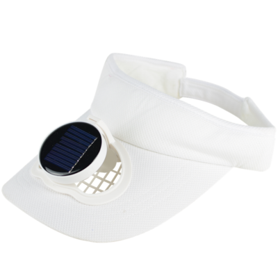 Ventilateur solaire chapeau usb charge grand vent demi casquette été travail en plein air pêche Ventilation refroidissement ventilateur casquette protection solaire: white  02