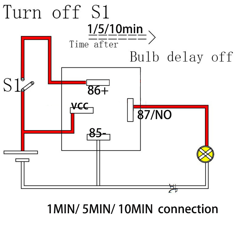 FN YS020 30A Automotive 12V Time Delay Relay 5S 10S 1MIN 5MIN 10MIN turn off delay relay output turn off after switch turn off