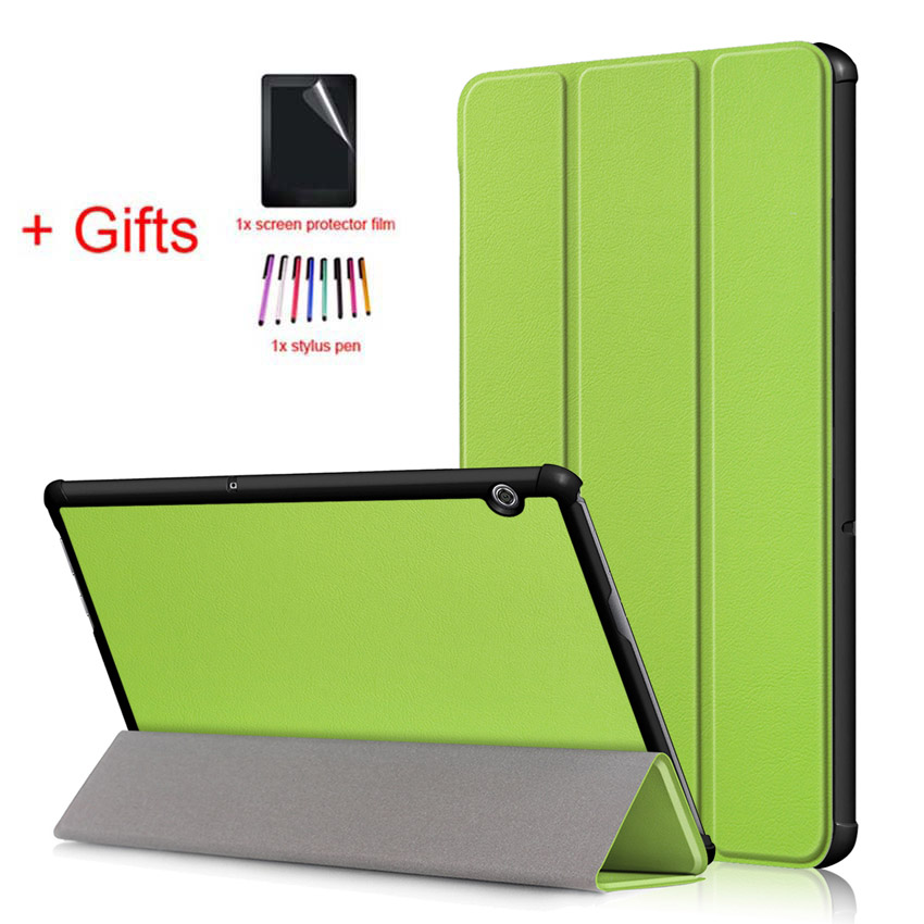 Ultra Slim Case for Huawei Mediapad T5 10 AGS2-W09/L09/L03/W19 10.1" Cover for Huawei Mediapad T5 10 Tablet case+film+stylus: Green