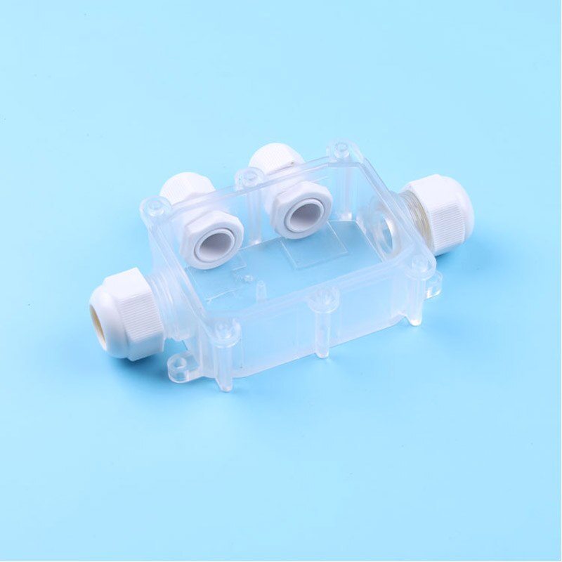 IP68 Black White Transparent Waterproof Plastic Outdoor Cable Wire Connector Gland Electrical 4-Cable Junction Box with Terminal: Type 6  FSH0041
