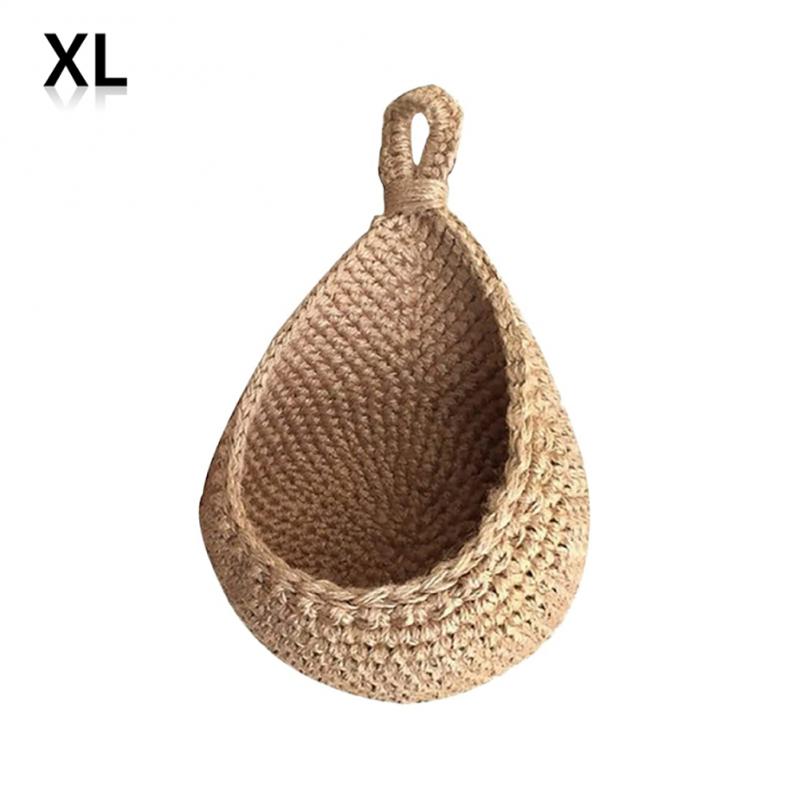 Muur Opknoping Fruitmand Bohemian Opknoping Fruitmanden Voor Keuken Aardappel En Ui Opslag Mand Geweven Muur Opknoping Manden: 05 27x26x33cm