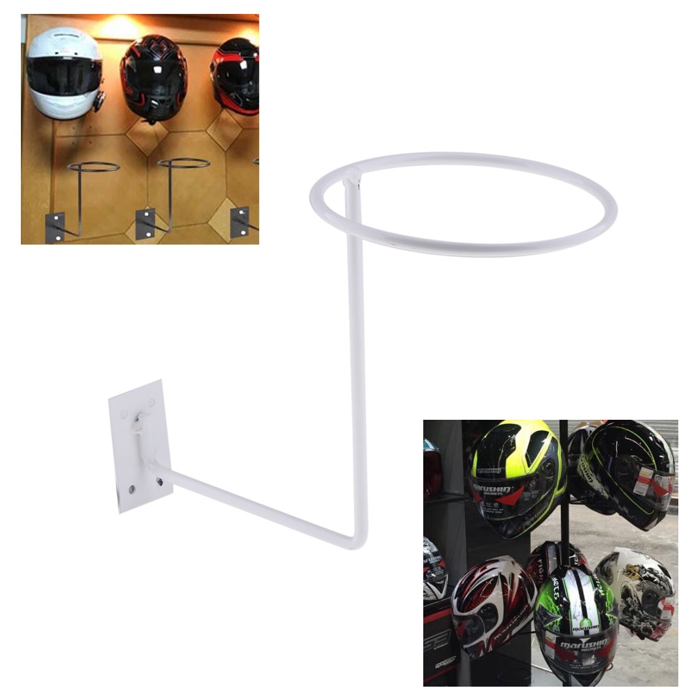 Soporte para casco de motocicleta, gancho para chaqueta, estante de exhibición de tela multifuncional montado en la pared, colgador blanco para casco
