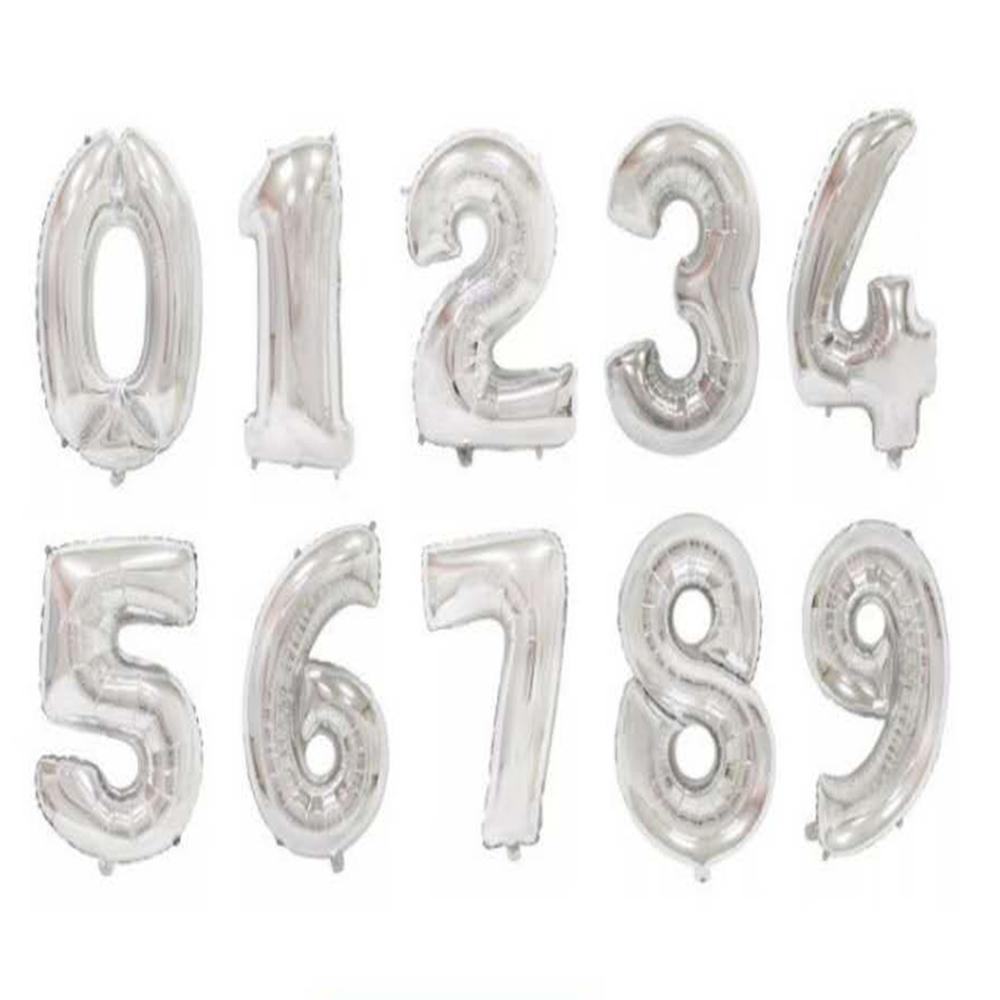 16inch Silver Gold Foil Number Balloons Digital Globos Birthday Wedding Baby Sh ower Birthday Wedding Decoration Party Supplies