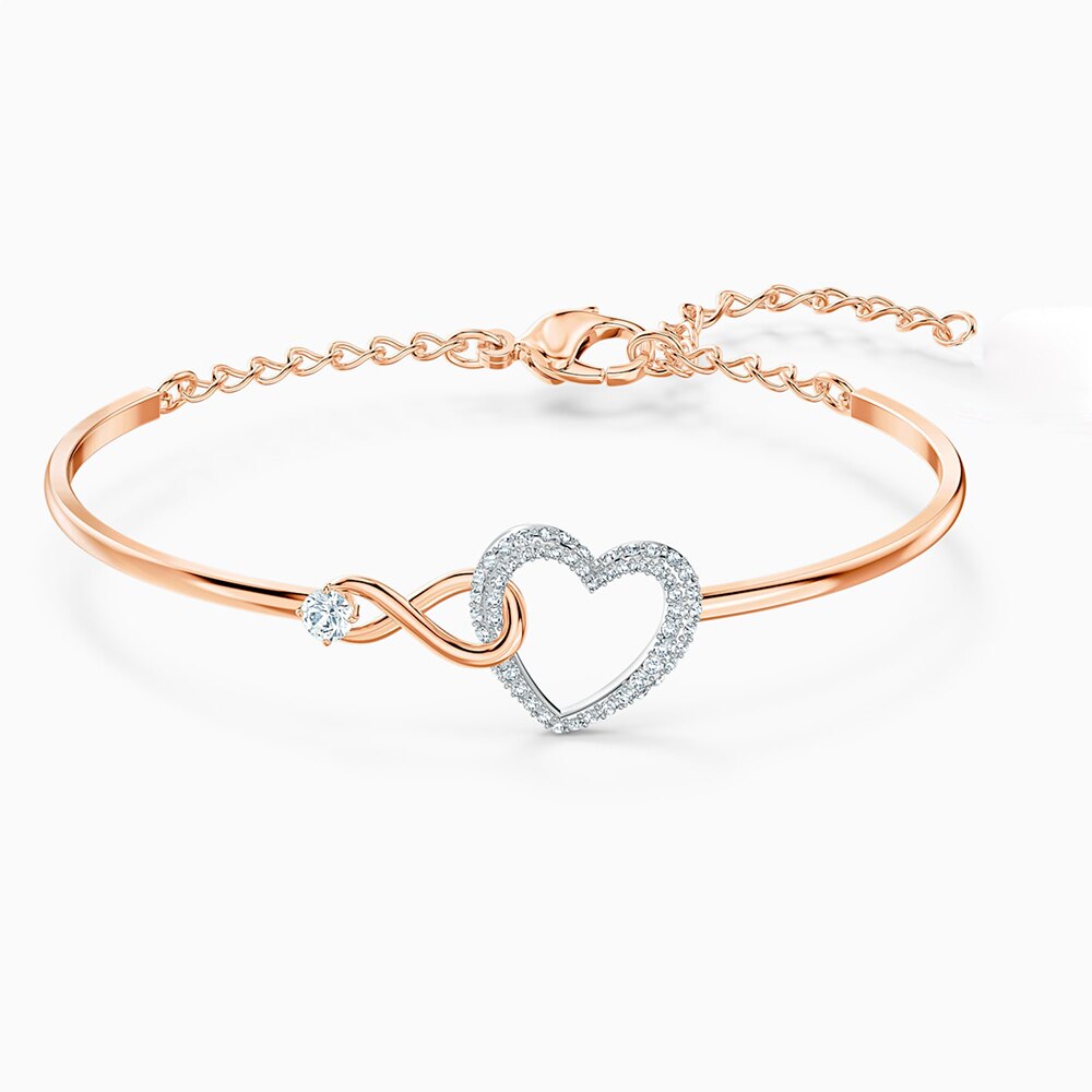 Rose guld uendeligt hjerte halskæde armbånd sæt repræsenterer kærlighed, lover at give kæreste en valentinsdag: 6